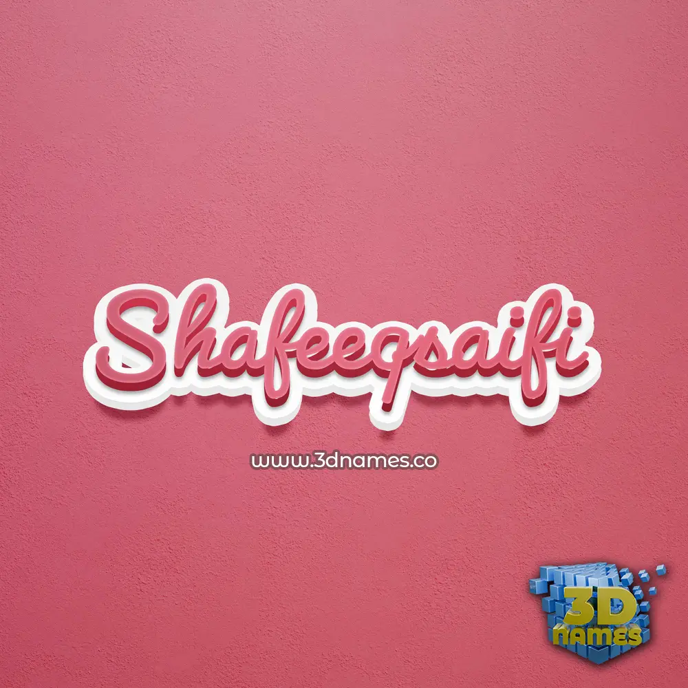 shafeeqsaifi in Red Scribble style - 3D name wallpaper