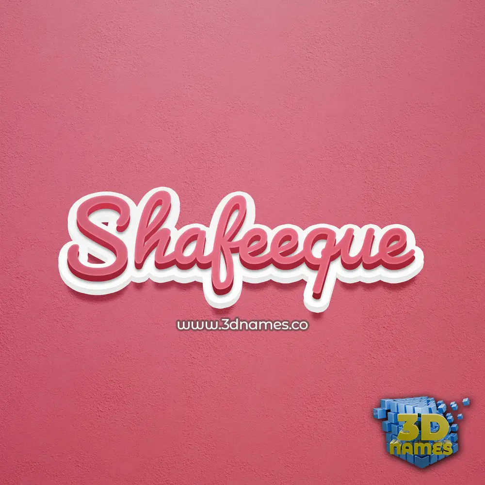 shafeeque in Red Scribble style - 3D name wallpaper