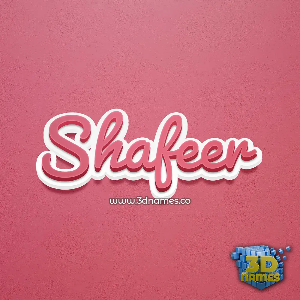 shafeer in Red Scribble style - 3D name wallpaper