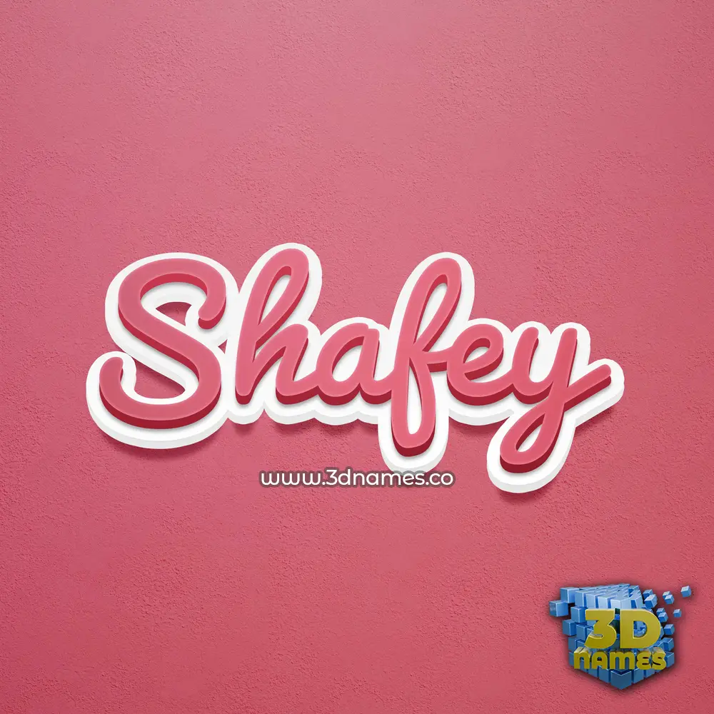 shafey in Red Scribble style - 3D name wallpaper