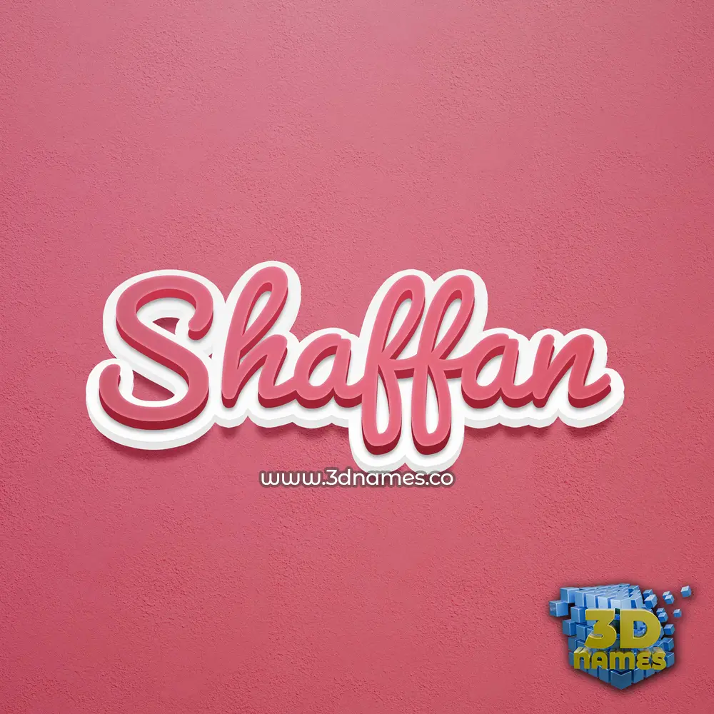 shaffan in Red Scribble style - 3D name wallpaper