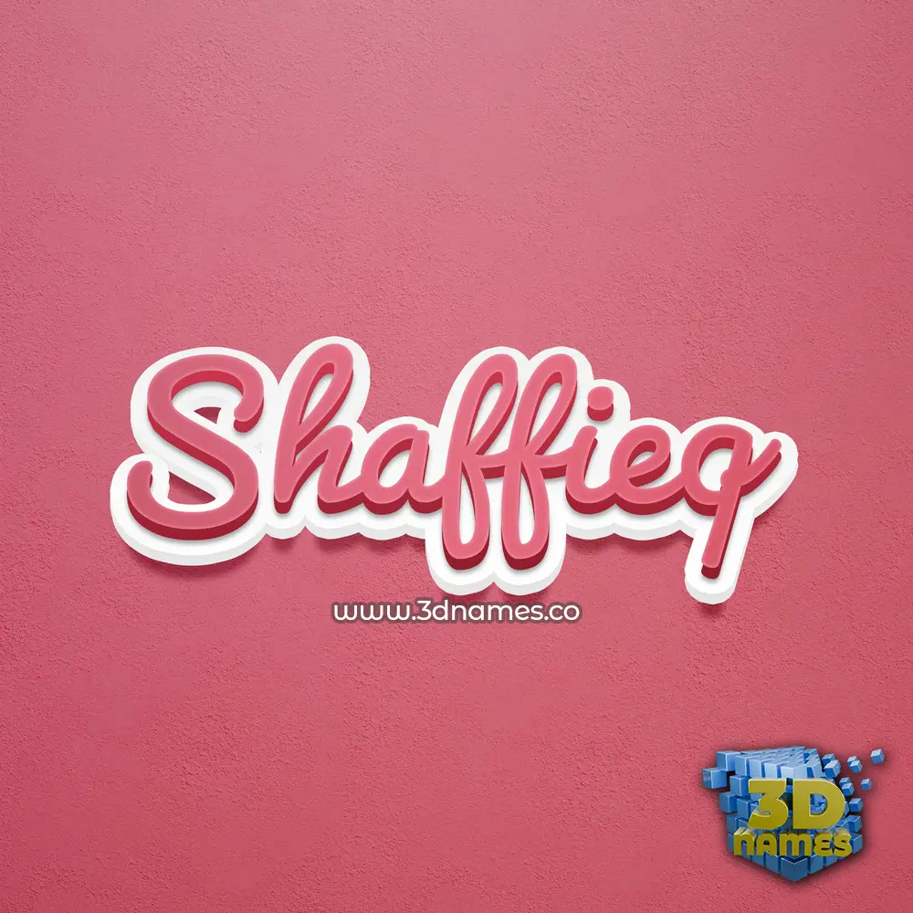 shaffieq in Red Scribble style - 3D name wallpaper