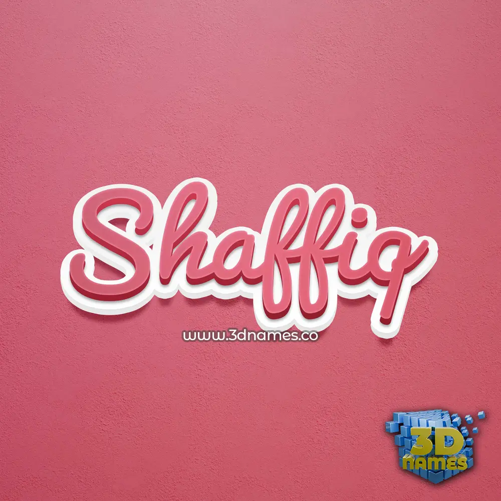 shaffiq in Red Scribble style - 3D name wallpaper