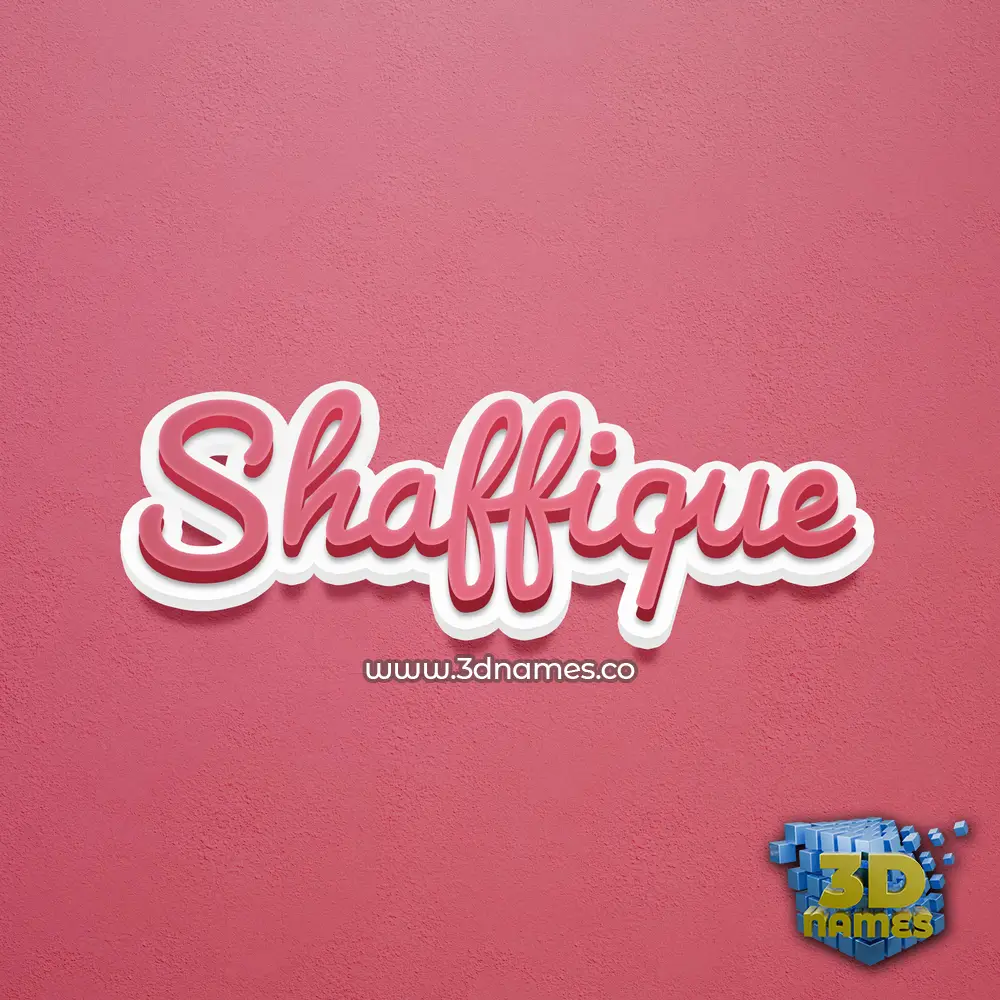 shaffique in Red Scribble style - 3D name wallpaper