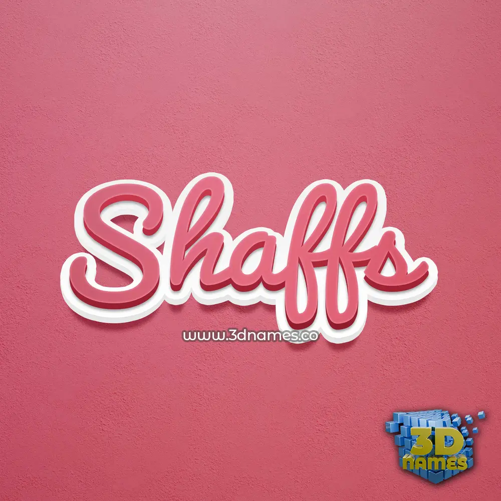 shaffs in Red Scribble style - 3D name wallpaper