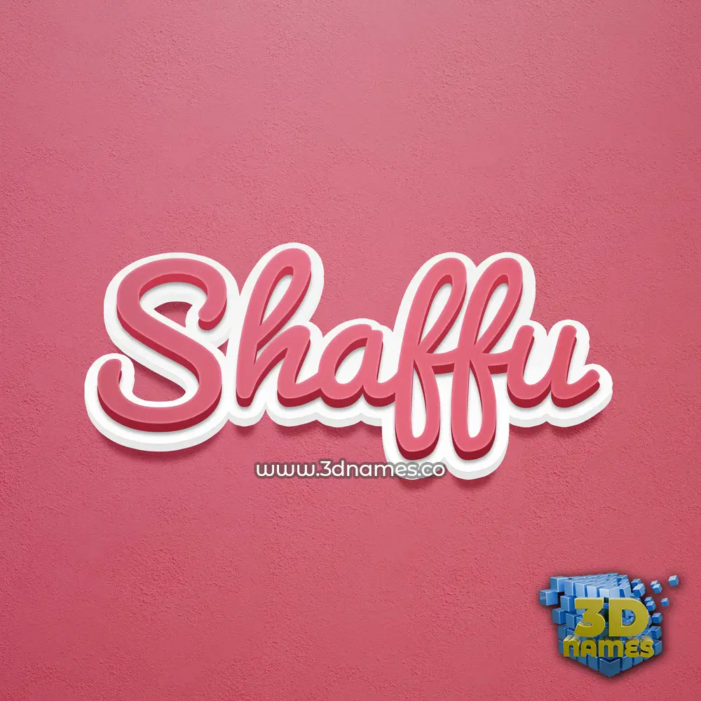 shaffu in Red Scribble style - 3D name wallpaper
