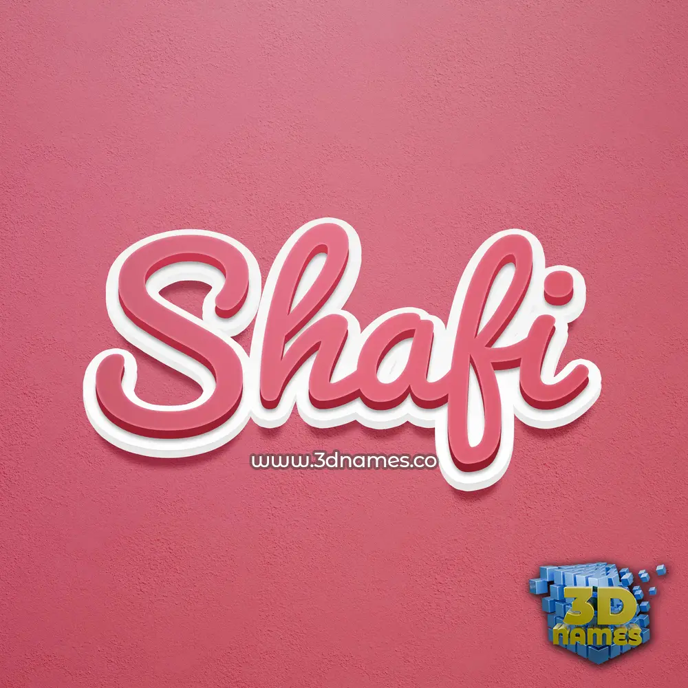 shafi in Red Scribble style - 3D name wallpaper