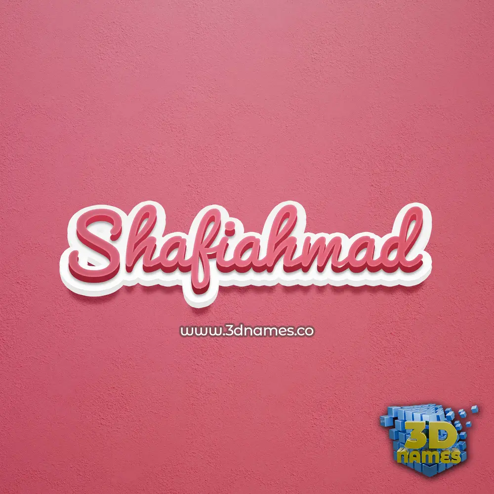 shafiahmad in Red Scribble style - 3D name wallpaper