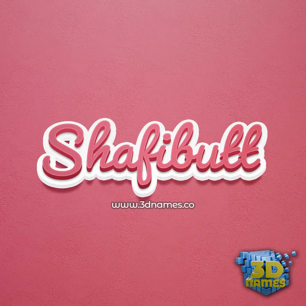 shafibutt in Red Scribble style - 3D name wallpaper
