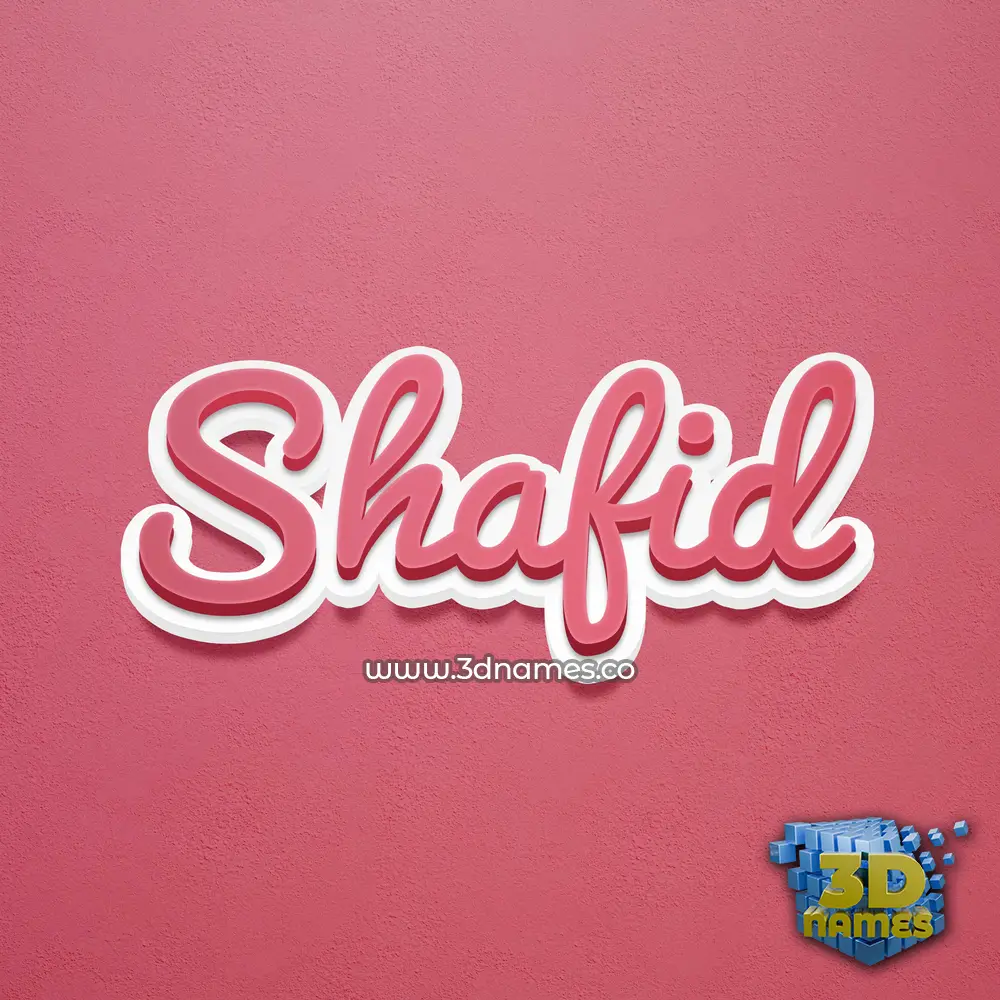 shafid in Red Scribble style - 3D name wallpaper