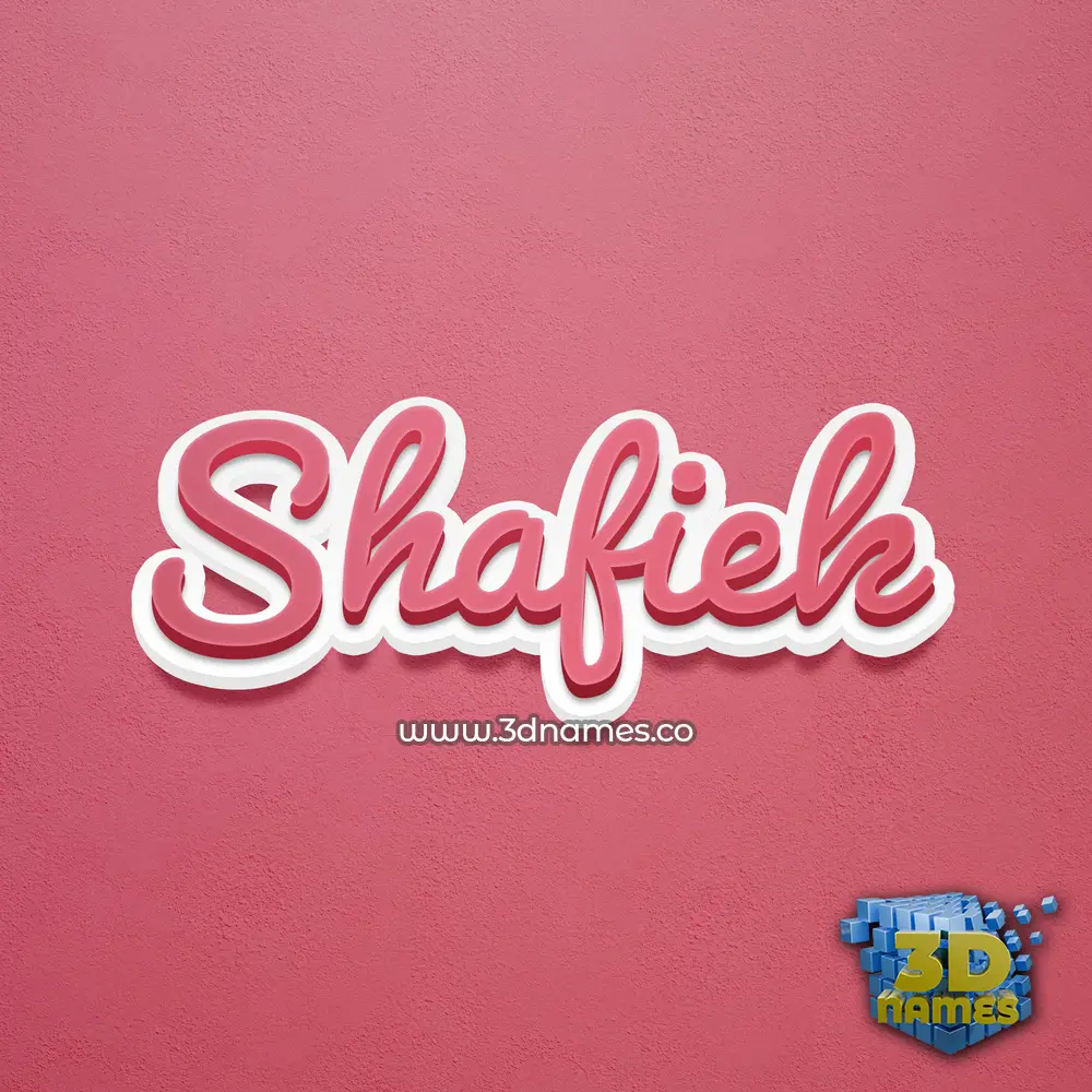 shafiek in Red Scribble style - 3D name wallpaper
