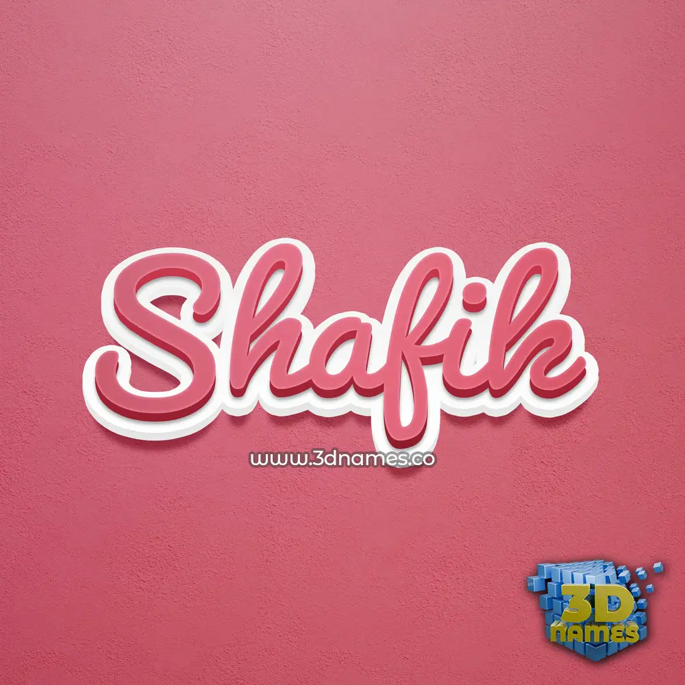 shafik in Red Scribble style - 3D name wallpaper