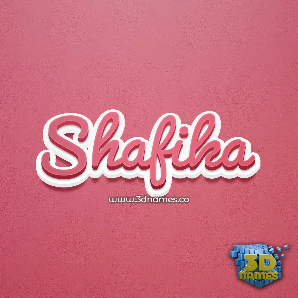 shafika in Red Scribble style - 3D name wallpaper