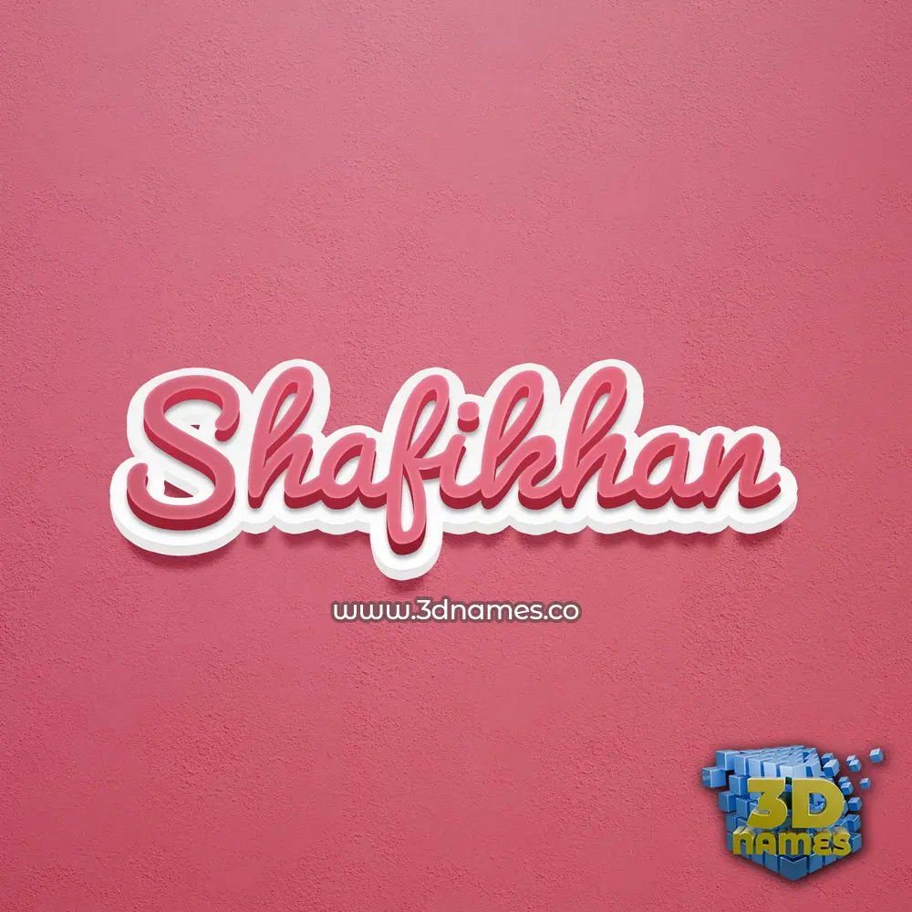 shafikhan in Red Scribble style - 3D name wallpaper