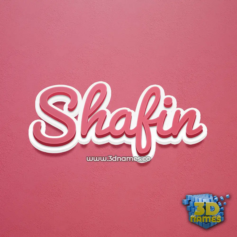 shafin in Red Scribble style - 3D name wallpaper