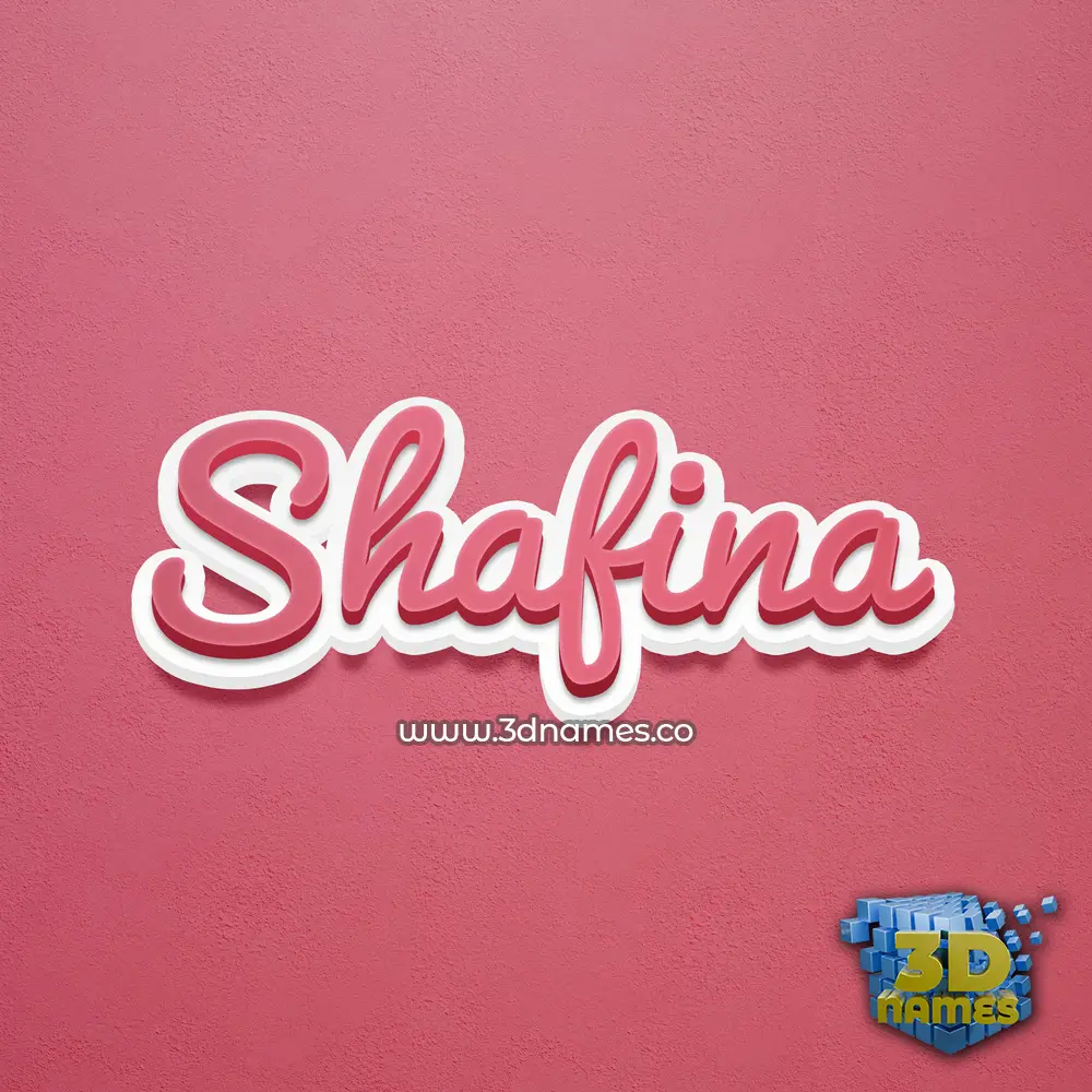 shafina in Red Scribble style - 3D name wallpaper