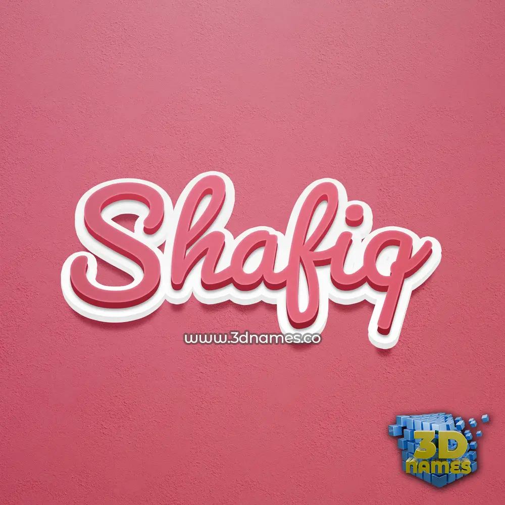 shafiq in Red Scribble style - 3D name wallpaper
