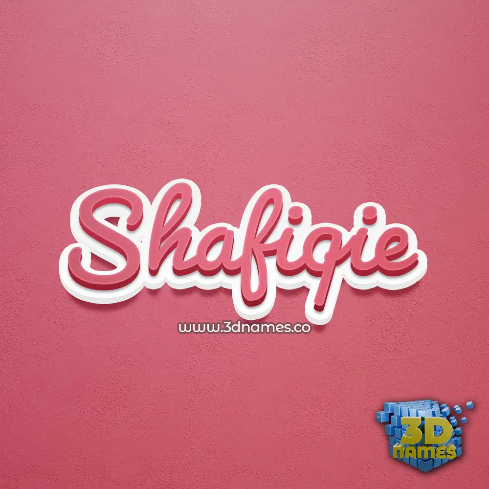 shafiqie in Red Scribble style - 3D name wallpaper