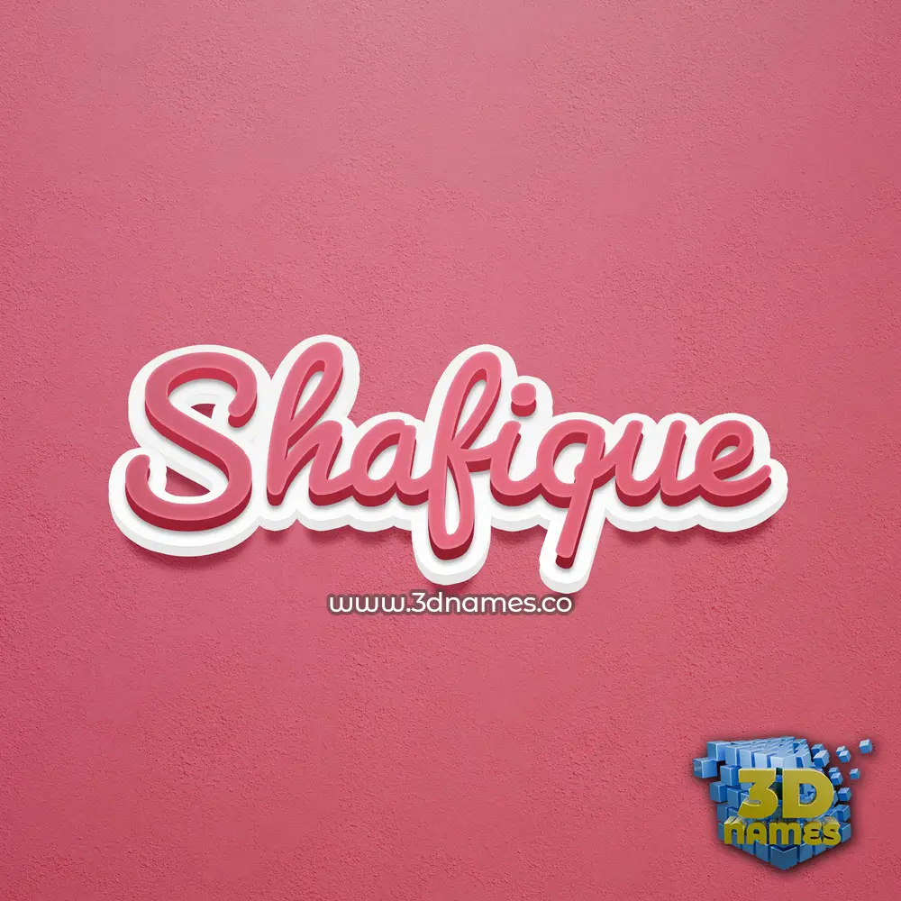 shafique in Red Scribble style - 3D name wallpaper