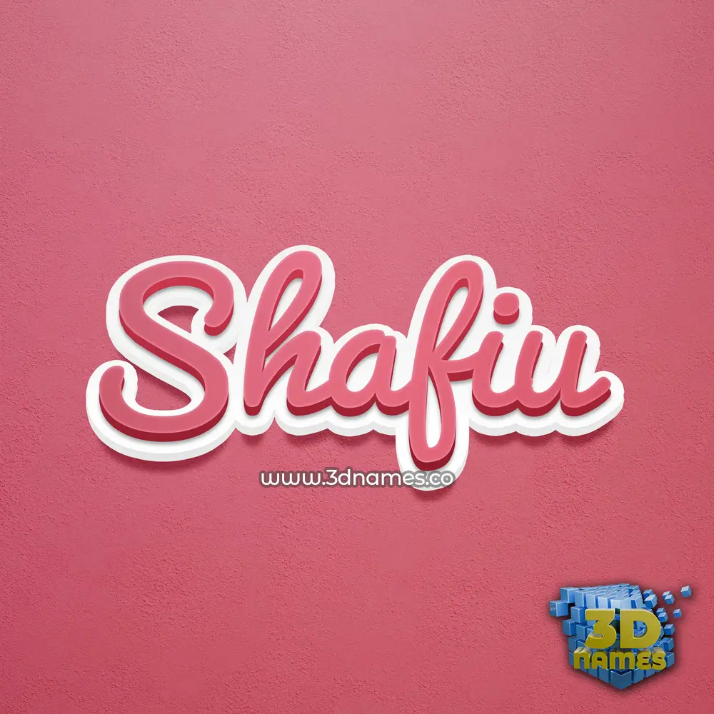 shafiu in Red Scribble style - 3D name wallpaper