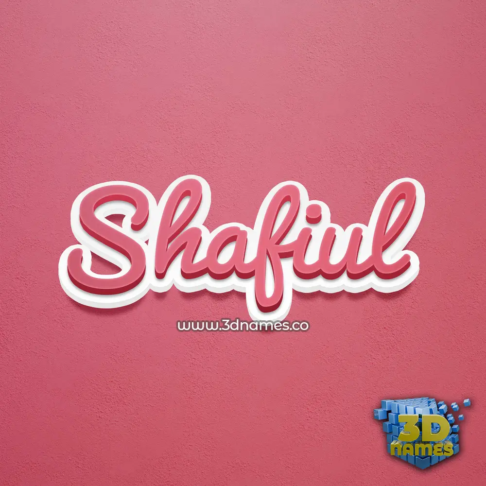 shafiul in Red Scribble style - 3D name wallpaper