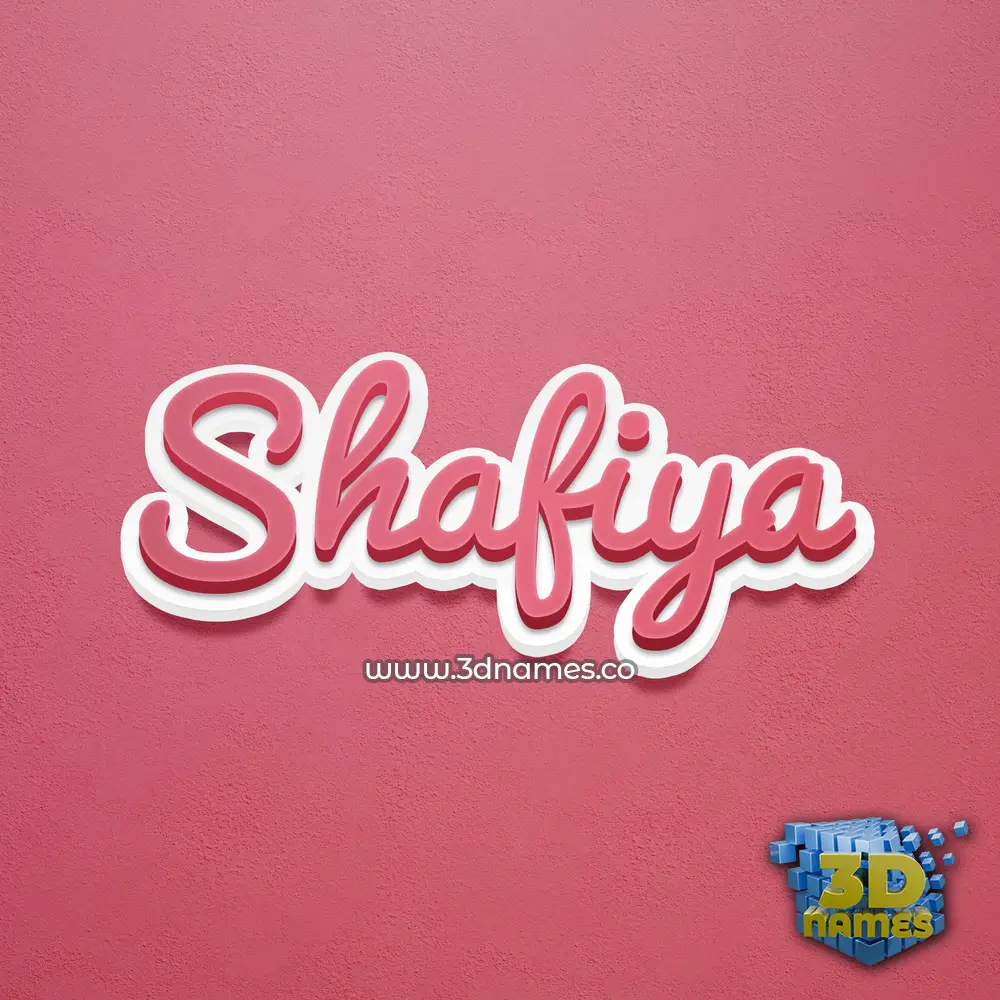 shafiya in Red Scribble style - 3D name wallpaper