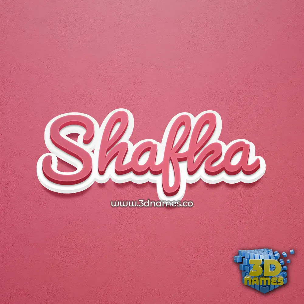 shafka in Red Scribble style - 3D name wallpaper