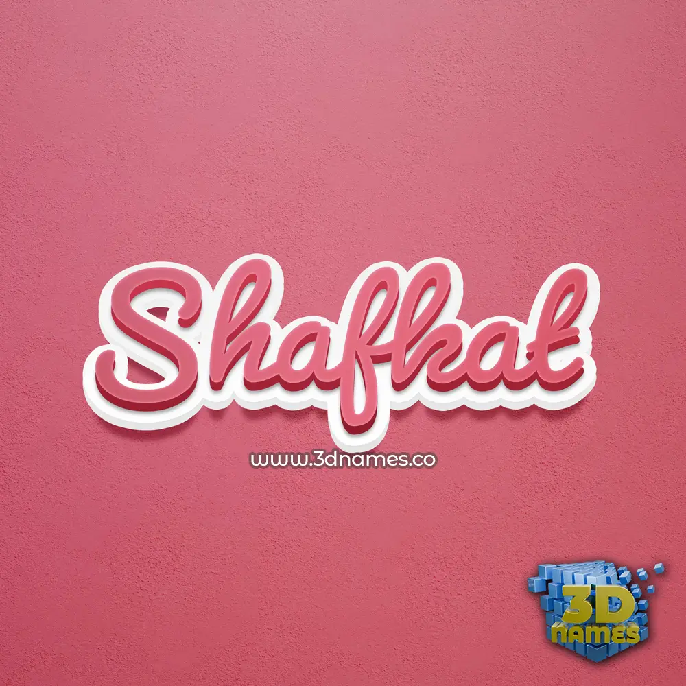 shafkat in Red Scribble style - 3D name wallpaper