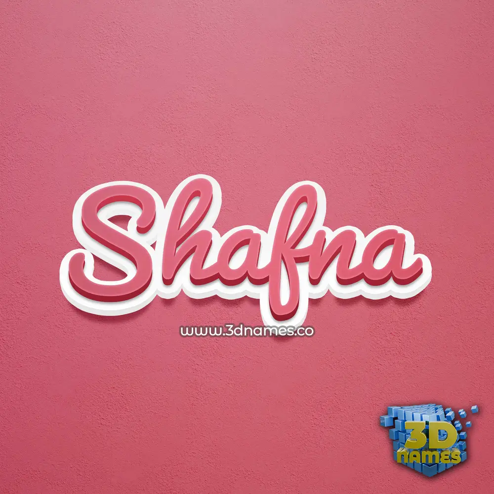 shafna in Red Scribble style - 3D name wallpaper