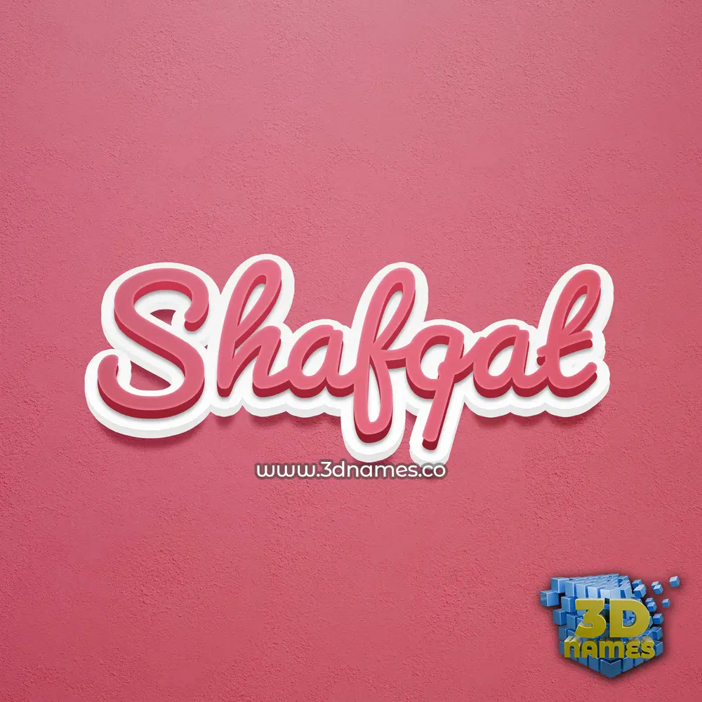 shafqat in Red Scribble style - 3D name wallpaper