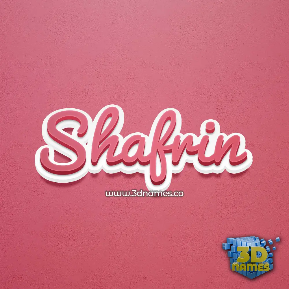 shafrin in Red Scribble style - 3D name wallpaper