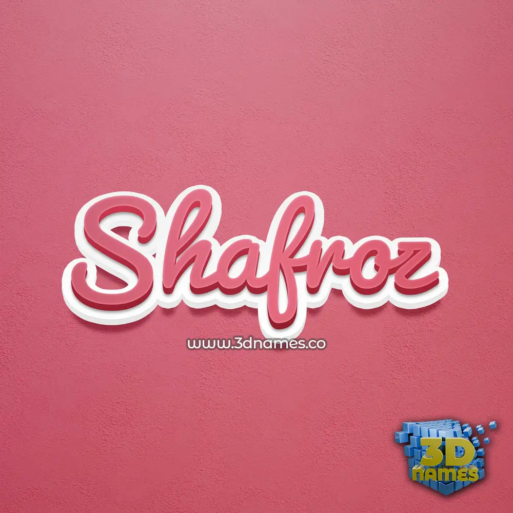 shafroz in Red Scribble style - 3D name wallpaper