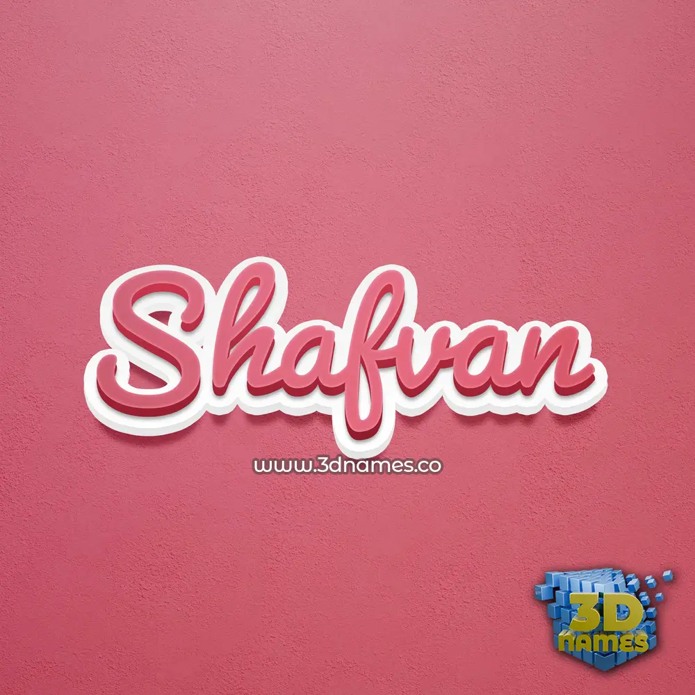 shafvan in Red Scribble style - 3D name wallpaper