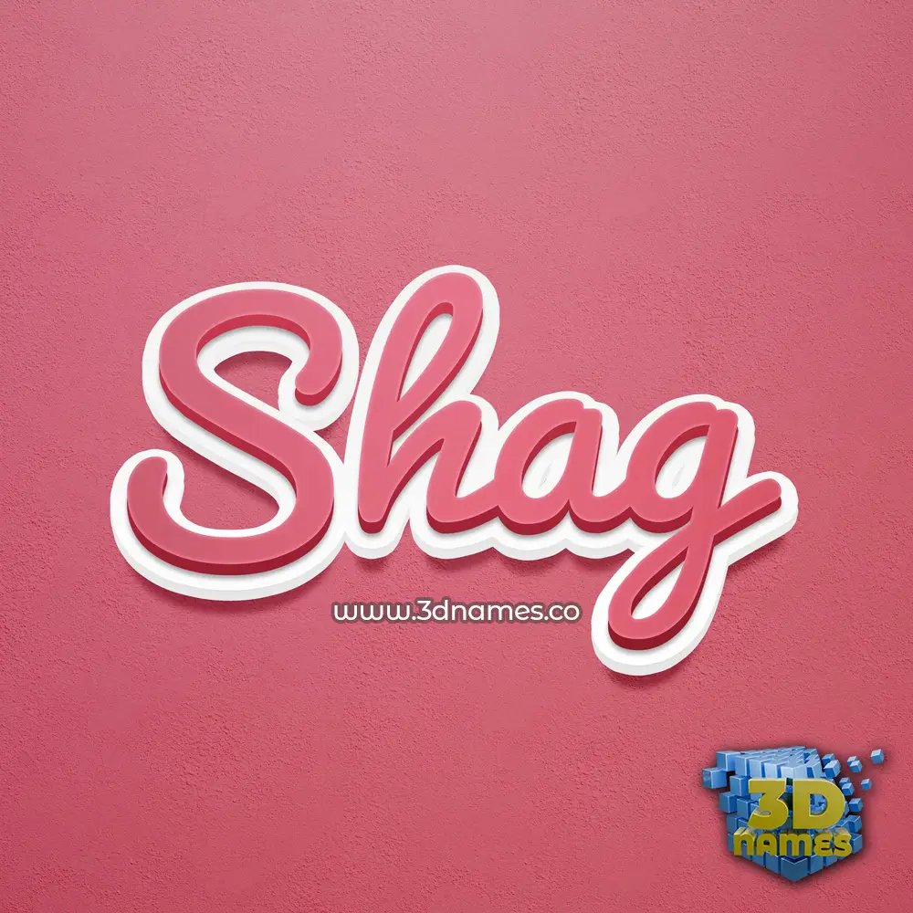 shag in Red Scribble style - 3D name wallpaper