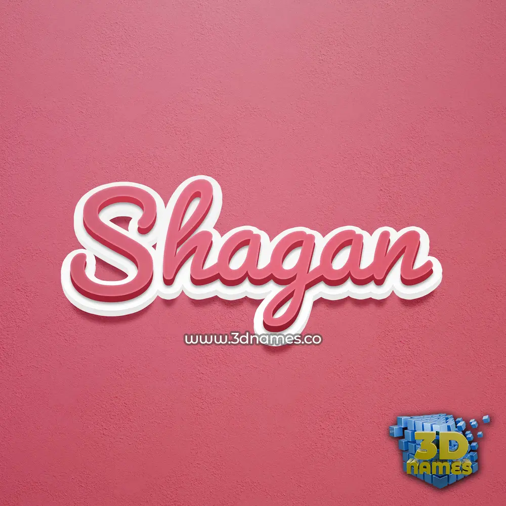 shagan in Red Scribble style - 3D name wallpaper