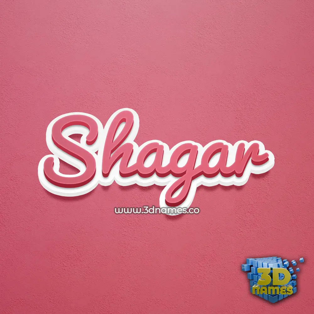 shagar in Red Scribble style - 3D name wallpaper