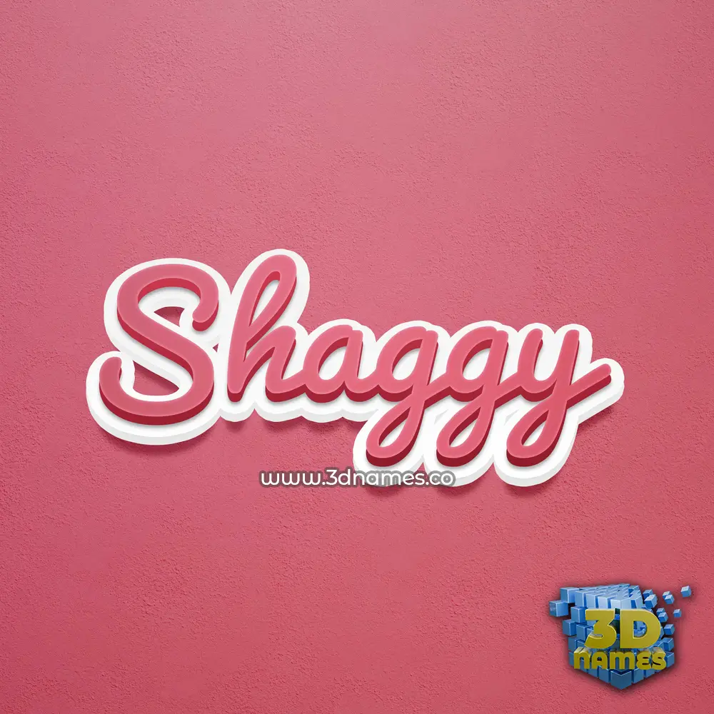 shaggy in Red Scribble style - 3D name wallpaper