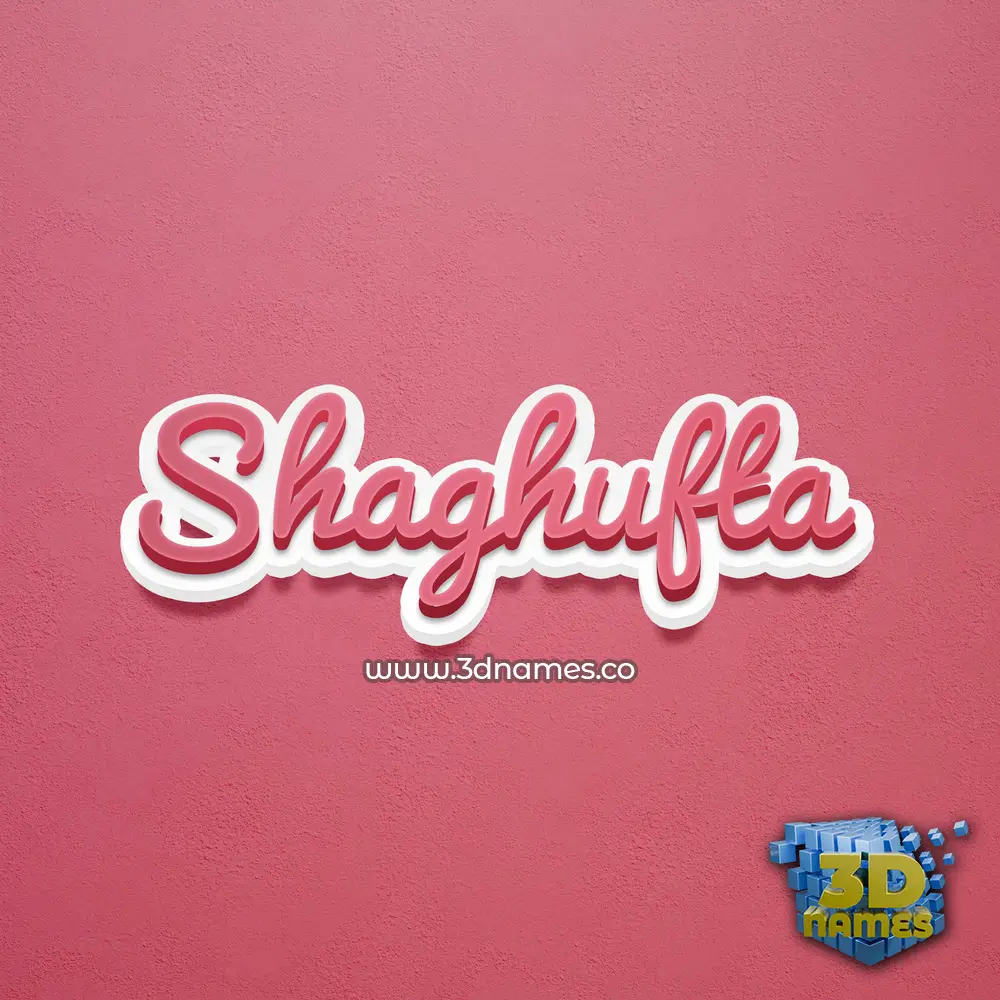 shaghufta in Red Scribble style - 3D name wallpaper