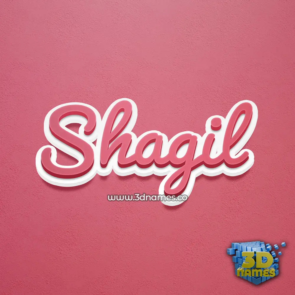 shagil in Red Scribble style - 3D name wallpaper