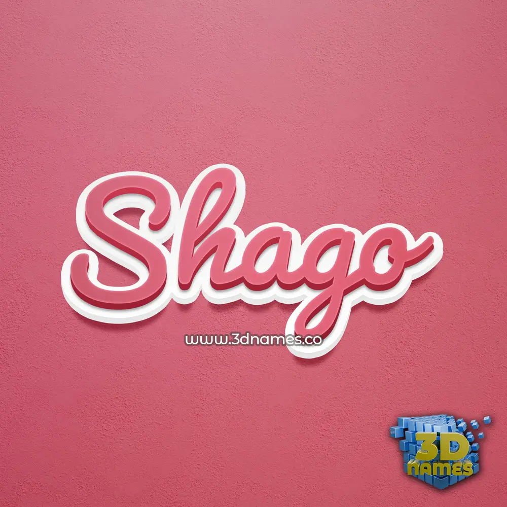 shago in Red Scribble style - 3D name wallpaper