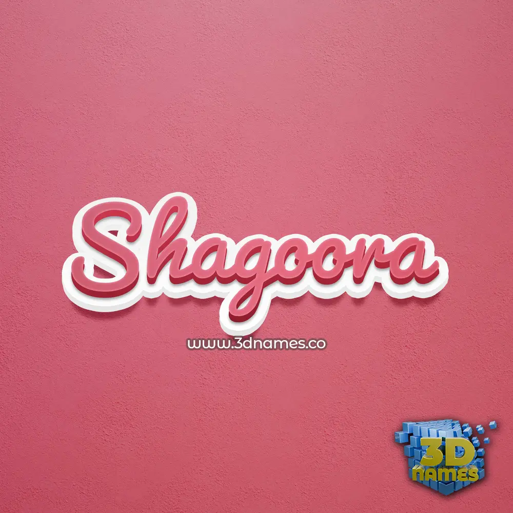 shagoora in Red Scribble style - 3D name wallpaper