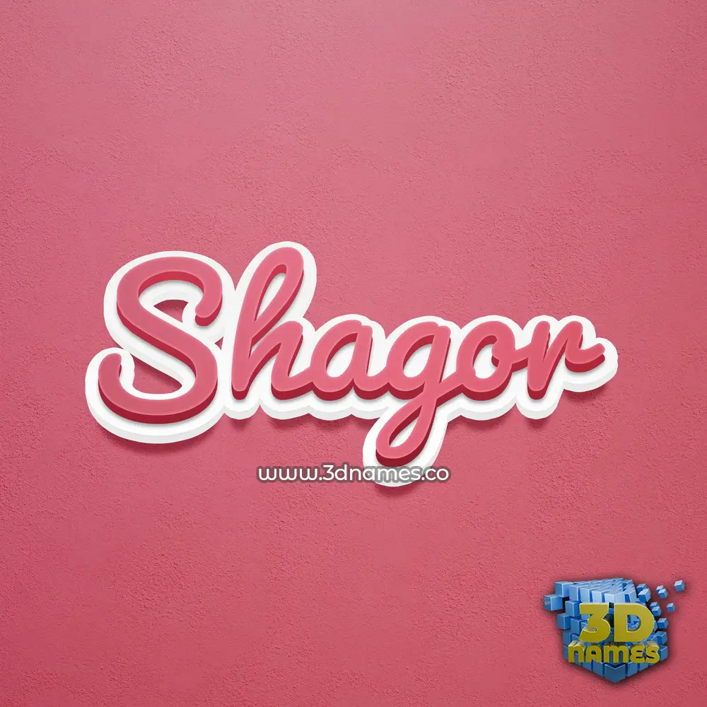 shagor in Red Scribble style - 3D name wallpaper