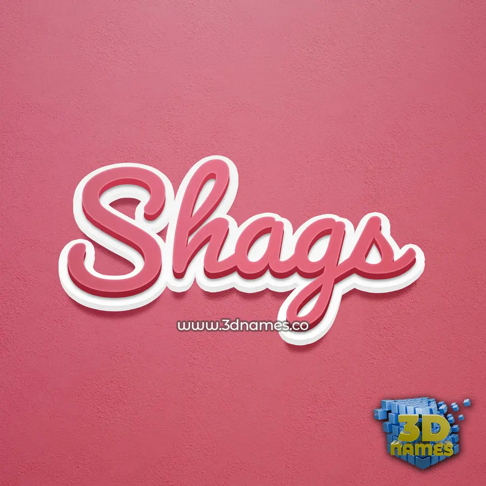 shags in Red Scribble style - 3D name wallpaper