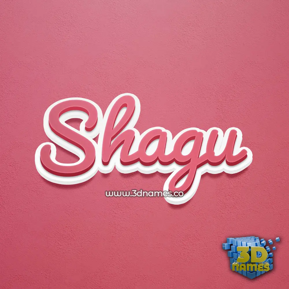 shagu in Red Scribble style - 3D name wallpaper