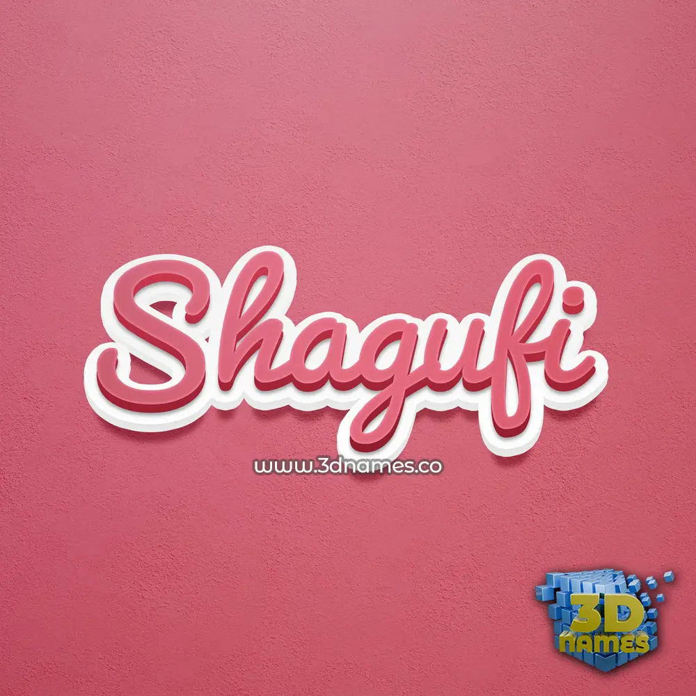 shagufi in Red Scribble style - 3D name wallpaper
