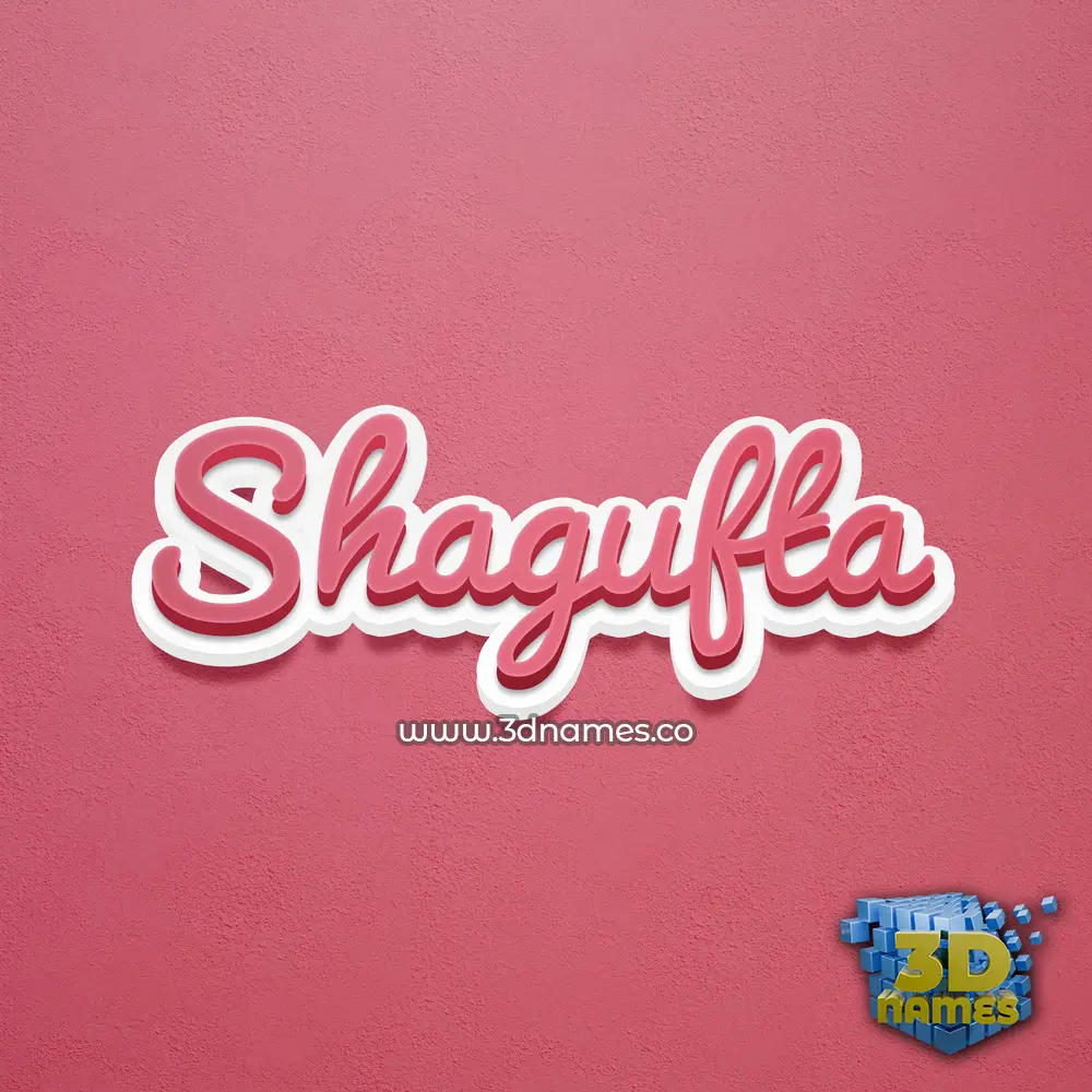 shagufta in Red Scribble style - 3D name wallpaper