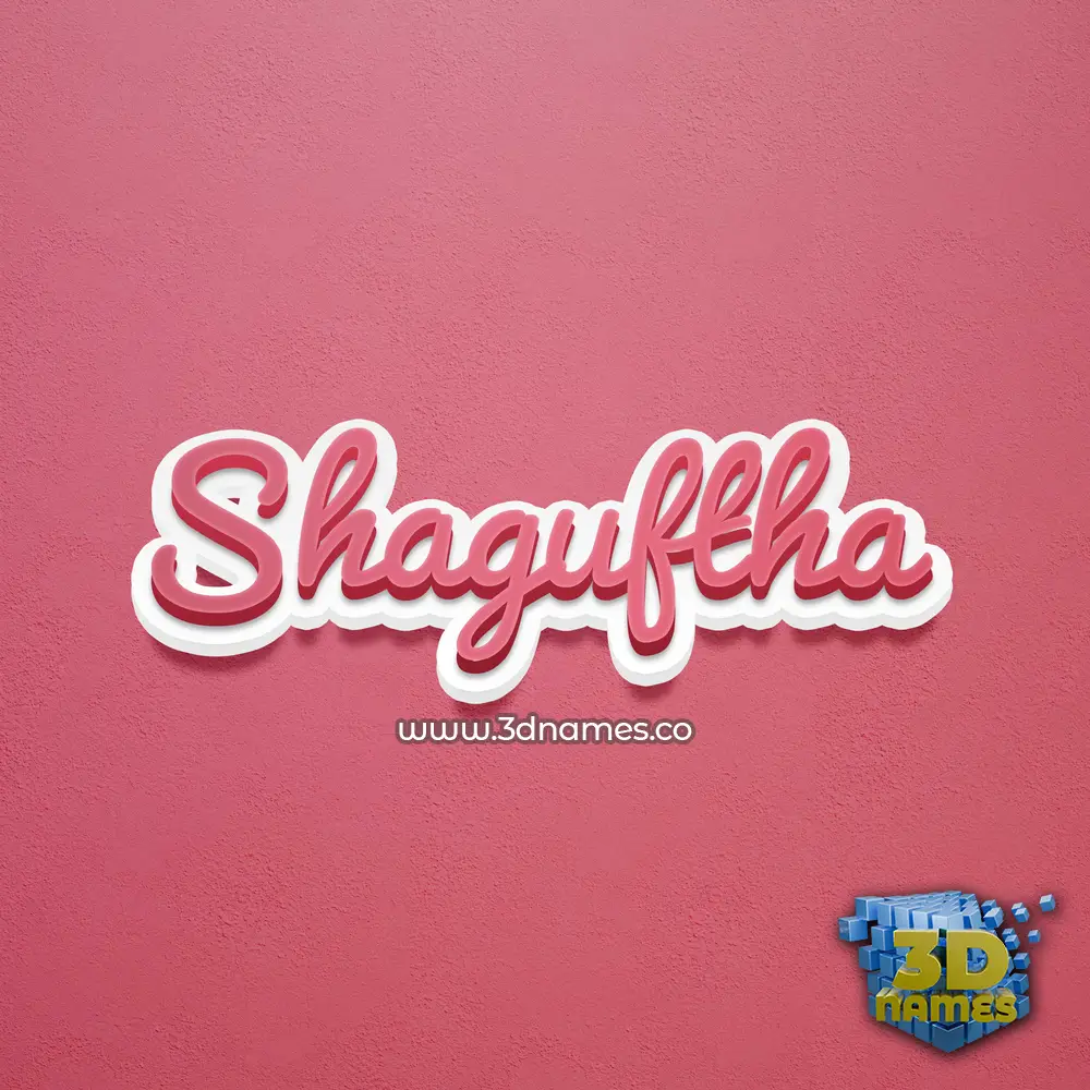 shaguftha in Red Scribble style - 3D name wallpaper