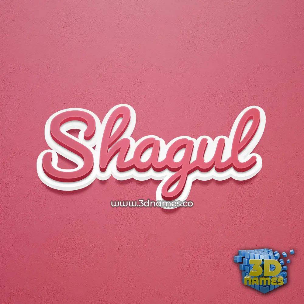 shagul in Red Scribble style - 3D name wallpaper