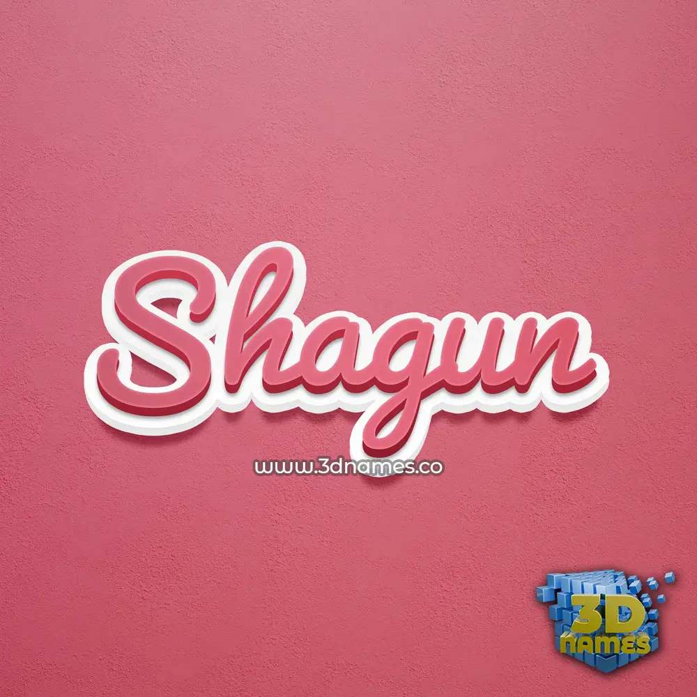 shagun in Red Scribble style - 3D name wallpaper