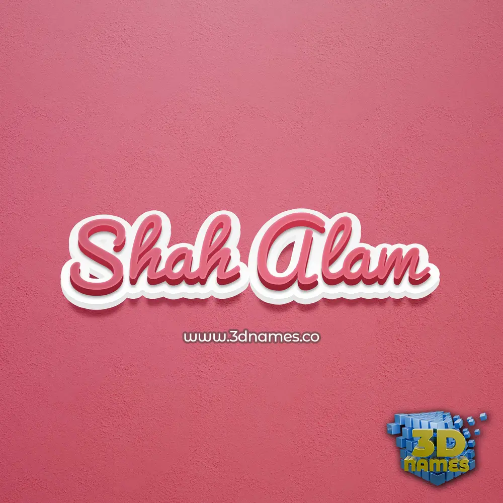shah alam in Red Scribble style - 3D name wallpaper